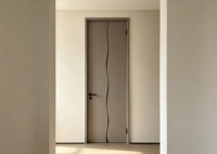 Porte battante moderne en MDF stratifié PVC insonorisée, sans peinture, gaufrée, pour chambre à coucher, idéale pour appartement et hôtel, assortie