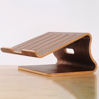 Support pliable en bois HUATENG pour ordinateur portable et support de refroidissement pour ordinateur portable avec hauteur réglable pour bureau à domicile