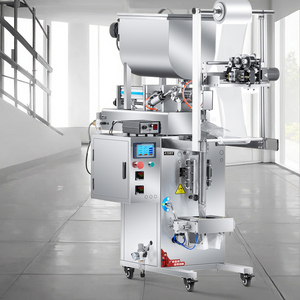 Machine d'emballage automatique électrique à 3 soudures latérales pour sachets de pâte de piment et de tomate, avec pompe de remplissage pour piments forts - Product Image 1