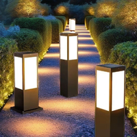 Lampe solaire LED moderne IP55 pour pelouse, étanche, pour extérieur, jardin, paysage, avec design carré en fer forgé