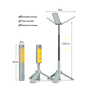Lampe de <span class=keywords><strong>camping</strong></span> à support rétractable, lumière LED multifonctionnelle portable pour la randonnée, l'escalade, la pêche, le travail en extérieur, étanche, avec batterie - Product Image 6