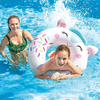 Bouée gonflable en forme d'animal de dessin animé, flotteur de piscine pour enfants, jouet aquatique d'été pour fête à la plage ou à la piscine