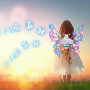 Ailes de papillon électriques, ailes d'elfe mobiles avec lumière, ailes de fée pour enfants, anniversaire, Noël, cosplay, déguisement, jouet pour filles - Product Image 2