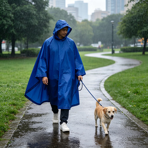 Impermeable de PVC Azul Grueso para Adultos, Traje de Lluvia Reutilizable Resistente para Trabajo al Aire Libre en Lluvia Intensa - Product Image 2