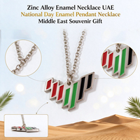Pendentifs de collier personnalisés en métal Émirats Arabes Unis, breloques en alliage avec contour de carte et drapeau, bijoux souvenirs, cadeaux pour la Journée nationale, Dubaï, commande en gros rapide, facile