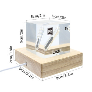 Affichage lumineux en forme de cube de l'élément plomb avec LED à changement de couleur pour l'enseignement de la chimie et la décoration de bureau - Product Image 3