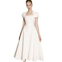 Robe mi-longue blanche Bettergirl Vietnam Niche Socialite cintrée et évasée pour femme, collection Printemps-Été 2024