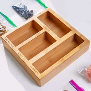 Top Lids Bamboo Kitchen Drawer Organizer Bamboo Ziplock Bag Storage Organizer - Product Image 4