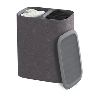 Simple Washing Room Fabric Laundry Basket with Removable Lid