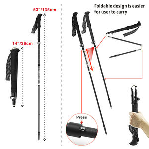 <span class=keywords><strong>Bastones</strong></span> de <span class=keywords><strong>Trekking</strong></span> Plegables Ultraligeros Personalizados HOMFUL, Bastón de <span class=keywords><strong>Trekking</strong></span> de Fibra de Carbono Plegable con Absorción de Impactos - Product Image 2