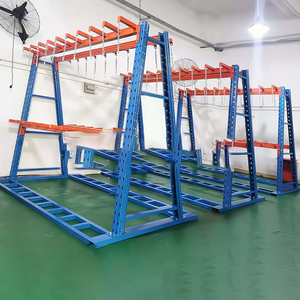 على شكل رف ناتئ على الوجهين أنبوب الألومنيوم الصلب الشخصي رف تخزين الرف مستودع رف ناتئ الثقيلة - Product Image 4