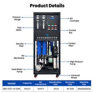 Sistema di filtraggio dell'acqua per caldaie industriali in Tanzania <span class=keywords><strong>Impianto</strong></span> di trattamento delle acque 500lph RO - Product Image 2