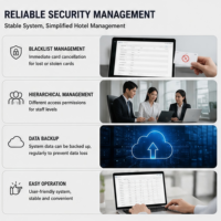 Serrure de porte d'hôtel intelligente avec déverrouillage par empreinte digitale et clavier, haute sécurité, application intelligente Tuya, système de gestion intelligent