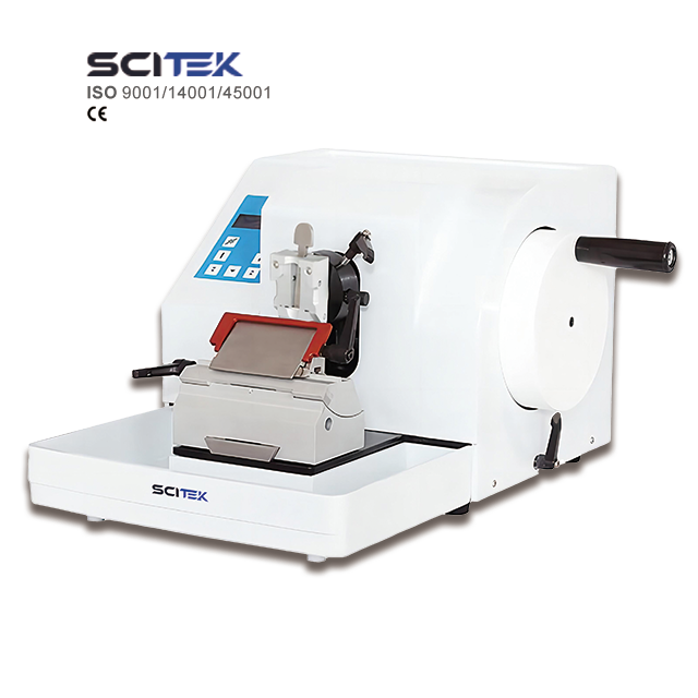 SCITEK Semi-Automatic Microtome automated functions and manual operation for scientific research medical diagnostics teaching