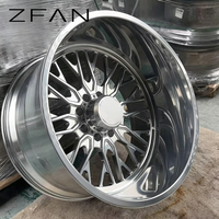 Jantes Concaves en Alliage d'Aluminium Forgé ZFAN à Rayons 22x10/12 24x12/14 114.3 PCD 50 Finition Polie pour Rétrofit/Amélioration 1500 2019