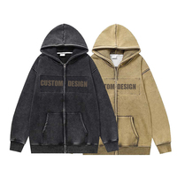Sudadera con Capucha para Hombre, Estilo Vintage, Corte Regular, de Algodón, con Bordado 3D, Impermeable, Transpirable, de Felpa Gruesa