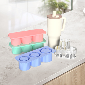 Custom Eco-Friendly Ice Cream <b>Maker</b> Compatible 40-ounce for Cups Silicone Hollow Cylindrical Mold with Lid Freezer Safe - Product Image 6