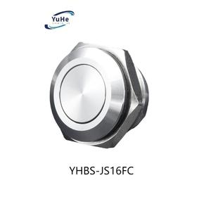 Mini-interrupteur à bouton-poussoir super compact en acier inoxydable, étanche IP65, anti-vandalisme, 16 mm, avec anneau LED lumineux - Product Image 1