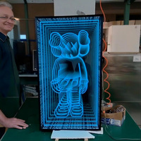 Enseigne publicitaire personnalisée en miroir infini 3D LED, miroir mural coloré multicouche, effet néon abyssal pour bureaux, magasins, maisons