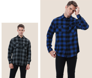 Camisas a cuadros para hombres, camisas cálidas cepilladas de franela, camisas casuales europeas y americanas - Product Image 3