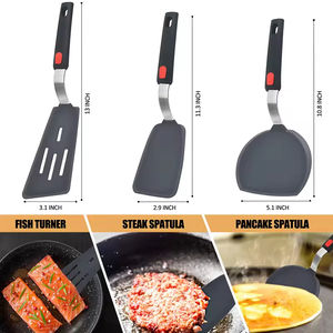 Ustensiles de cuisine en silicone de qualité alimentaire, spatules en silicone, spatule en silicone flexible pour pizza, filet de poisson frit, steak, crêpe, œuf - Product Image 2