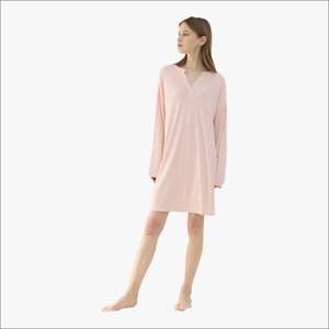 High Quality V-Neck Woman Nightgown Cotton Women Robes Femme Bamboo Nightdress Custom Sleepwear Nightwear - Product Image 2