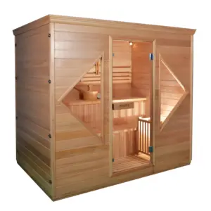 Finld Home 3 Person Solid Wood Sauna Cabin Indoor Wooden Traditional Steam Sauna