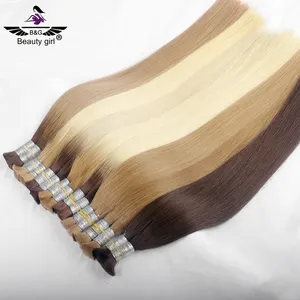 Cabelo humano virgem cru para salão de beleza, cutícula completa alinhada, cabelo humano desenhado duplo em massa, cor clara, para trançar