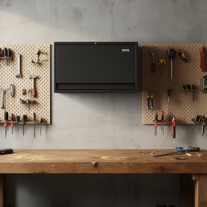 Gabinete de herramientas metálico ajustable Vevor para montaje en pared, capacidad de 120 libras, almacenamiento industrial para herramientas de taller - Product Image 2