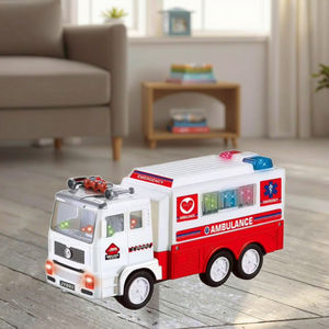 Jouet de voiture d'<span class=keywords><strong>ambulance</strong></span> pour enfants, fonctionne sur piles, voiture automatique à bascule avec lumières et sons 4D, jouet de voiture en plastique 4D - Product Image 6