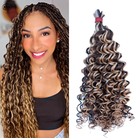 Cheveux à tresser Deep Wave pré-divisés 14-26 pouces, mèches 4/27, tresses bohèmes en cheveux humains
