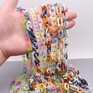 Cadena de Eslabones Acrílicos de 70 cm de Largo, Cadenas de Anillos Abiertos Ovalados Trenzados para Bolsos, Gafas de Sol, Fabricación de Joyería - Product Image 4