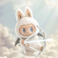 Pop Mart asli Zimomo awan Malaikat putih boneka vinil Labubu 2.0 figur Anime buatan tangan PVC bermain 2 Generasi trendi