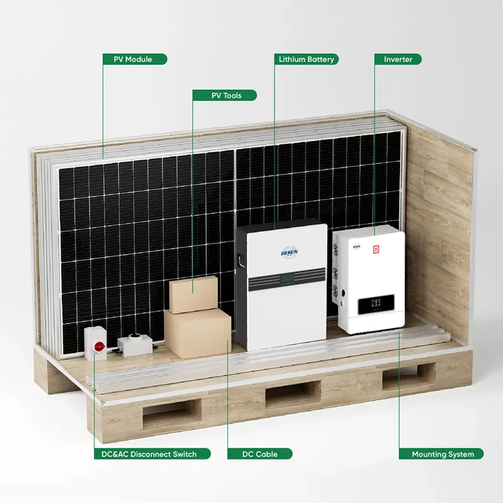 Sistemi di energia solare ibridi a fase divisa 50Kwh Lifepod4 sistemi di accumulo di batterie solari