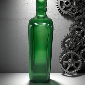 Botellas de Vidrio Cuadradas con Tapa de Rosca para Tequila, Brandy, con Logotipo Verde, para Bebidas Aromáticas, Ginebra, Vino - Product Image 3