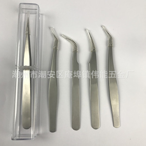 Pincettes courbées de précision en acier inoxydable pour extensions de cils, pincettes à plumes dorées pour implantation de faux cils - Product Image 2