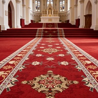 Tapis de prière et d'intérieur de luxe en nylon 6 imprimé, rouge, 9,5-10 mm, 1400 g, de mur à mur, pour usage religieux, largeur 4 m, Shanghai Hangju