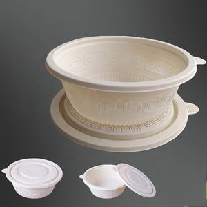 Ciotole e Piatti Biodegradabili in Plastica di Canna da Zucchero e Amido di Mais, Monouso per Asporto, con Coperchio, 16 Once - Product Image 6