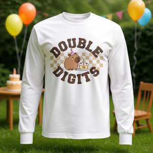 T-shirt à manches longues Capybara pour le 10e anniversaire, à deux chiffres, pour les enfants de dix ans - Product Image 3