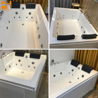 Baignoire balnéo blanche pour couple, baignoire à jets pour 2 personnes avec douche, hydromassage, jacuzzi, 1800 mm, spa intérieur de luxe