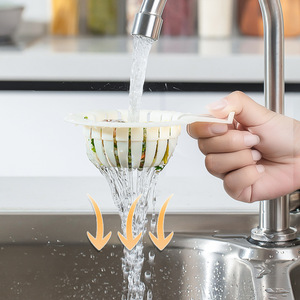 Rabbit Ear <b>Sink</b> Filter <b>Basket</b> Green White PP Material Kitchen Drain Strainer Anti Clog Vegetable Washing Filter - Product Image 3