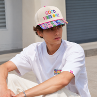 Casquette de baseball rétro à 5 panneaux, personnalisable avec broderie et impression sur la visière, fermeture snapback, colorée, vente en gros, haute qualité, unisexe, respirante