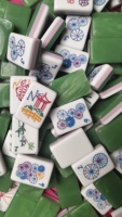 Ensemble de Mahjong américain de luxe en acrylique à motif de jade, 160 tuiles gravées au laser sur mesure, Mahjong esthétique pour boutique