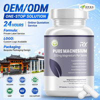 Capsules de bisglycinate d'oxyde de magnésium haute puissance à marque privée pour la relaxation nocturne et le sommeil, 180 capsules, soutien de la mémoire