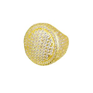 Hip Hop Egg Shape <b>Ring</b> Micro Pave Zircon Full Diamond Unisex Fashion Jewelry Party <b>Statement</b> <b>Ring</b> Gold Silver Rose Gold - Product Image 5