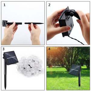 Luci a stringa solari a bolle impermeabili da 7,5 m con 50 LED, 8 effetti luminosi, per pergola, ombrellone, decorazioni natalizie da esterno - Product Image 3