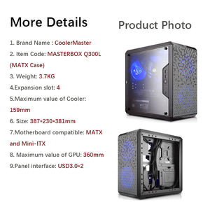 เคสคอมพิวเตอร์ <span class=keywords><strong>Cooler</strong></span> <span class=keywords><strong>Master</strong></span> MasterBox Q300L Micro-ATX Tower พร้อมแผงด้านข้างอะคริลิกใส ไฟ RGB - Product Image 3