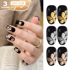 Gel Miss Gooey sin necesidad de limpiar, con relieve metálico, gel profesional para pintura 3D, moldeado, diseño de uñas, brillo duradero, gel de escultura - Product Image 2