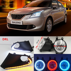 2 Piezas de Faros Antiniebla LED con Lente, 3 <span class=keywords><strong>Colores</strong></span>, Ojos de Ángel, Luces de Circulación Diurna DRL con Intermitentes para <span class=keywords><strong>Suzuki</strong></span> <span class=keywords><strong>Baleno</strong></span> 2016-2019 - Product Image 1