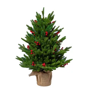 boom met groene ballen Suppliers-Hx Top Kwaliteit Groene 3FT Kerstboom Kunstmatige Pe Party Met Rode Bal Decoratie Bomen
